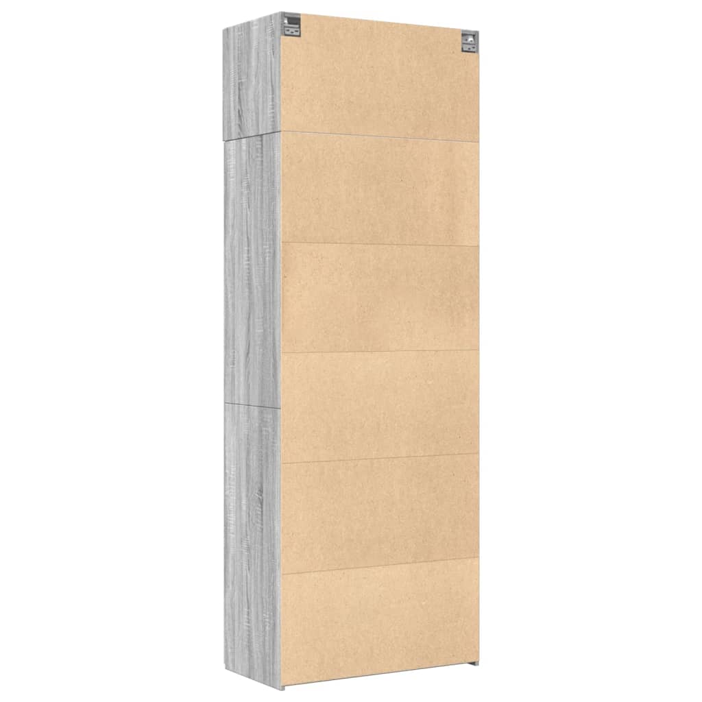 vidaXL Ραφιέρα με Ντουλάπια Γκρι Sonoma 80x42,5x225εκ Επεξ. Ξύλο