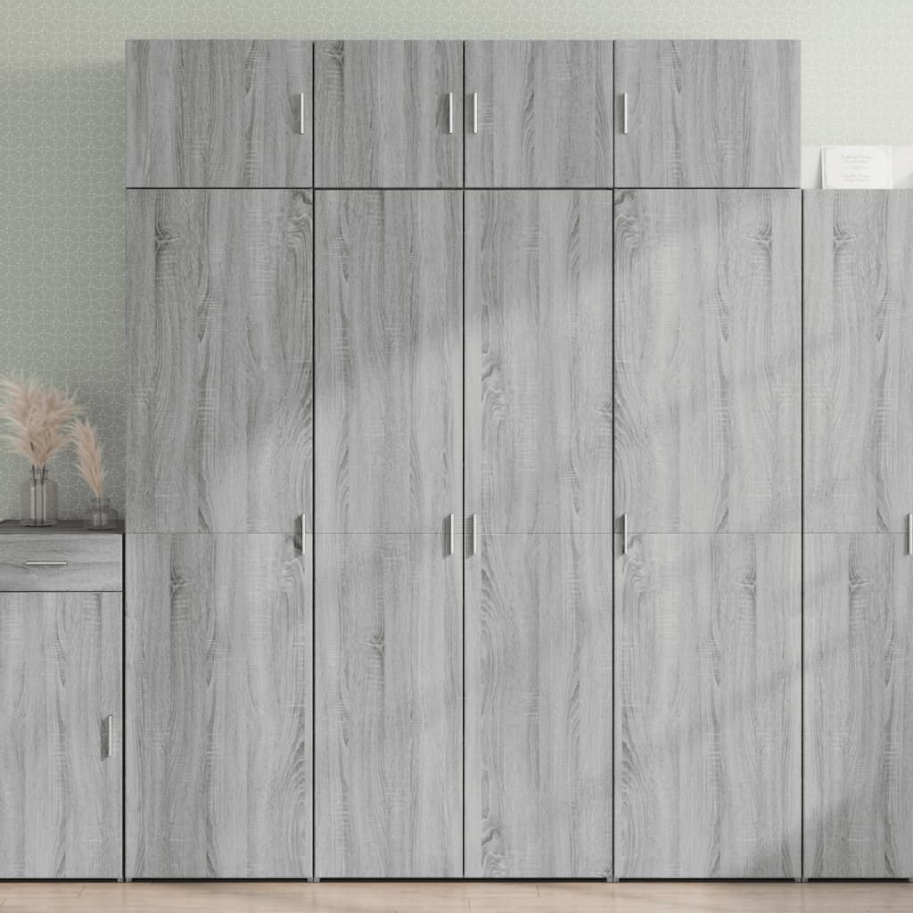 vidaXL Ραφιέρα με Ντουλάπια Γκρι Sonoma 80x42,5x225εκ Επεξ. Ξύλο