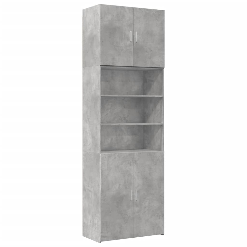 vidaXL Ντουλάπι Γκρι Σκυροδέματος 80x42,5x249 εκ. Επεξεργασμένο Ξύλο