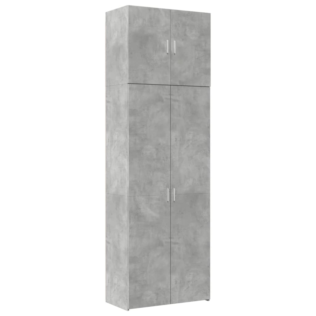 vidaXL Ντουλάπι Γκρι Σκυροδέματος 80x42,5x249 εκ. Επεξεργασμένο Ξύλο