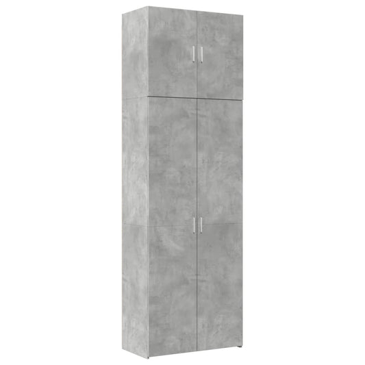 vidaXL Ντουλάπι Γκρι Σκυροδέματος 80x42,5x249 εκ. Επεξεργασμένο Ξύλο