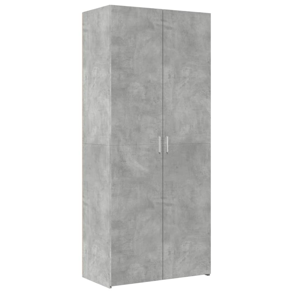 vidaXL Ντουλάπι Γκρι Σκυροδέματος 80x42,5x249 εκ. Επεξεργασμένο Ξύλο
