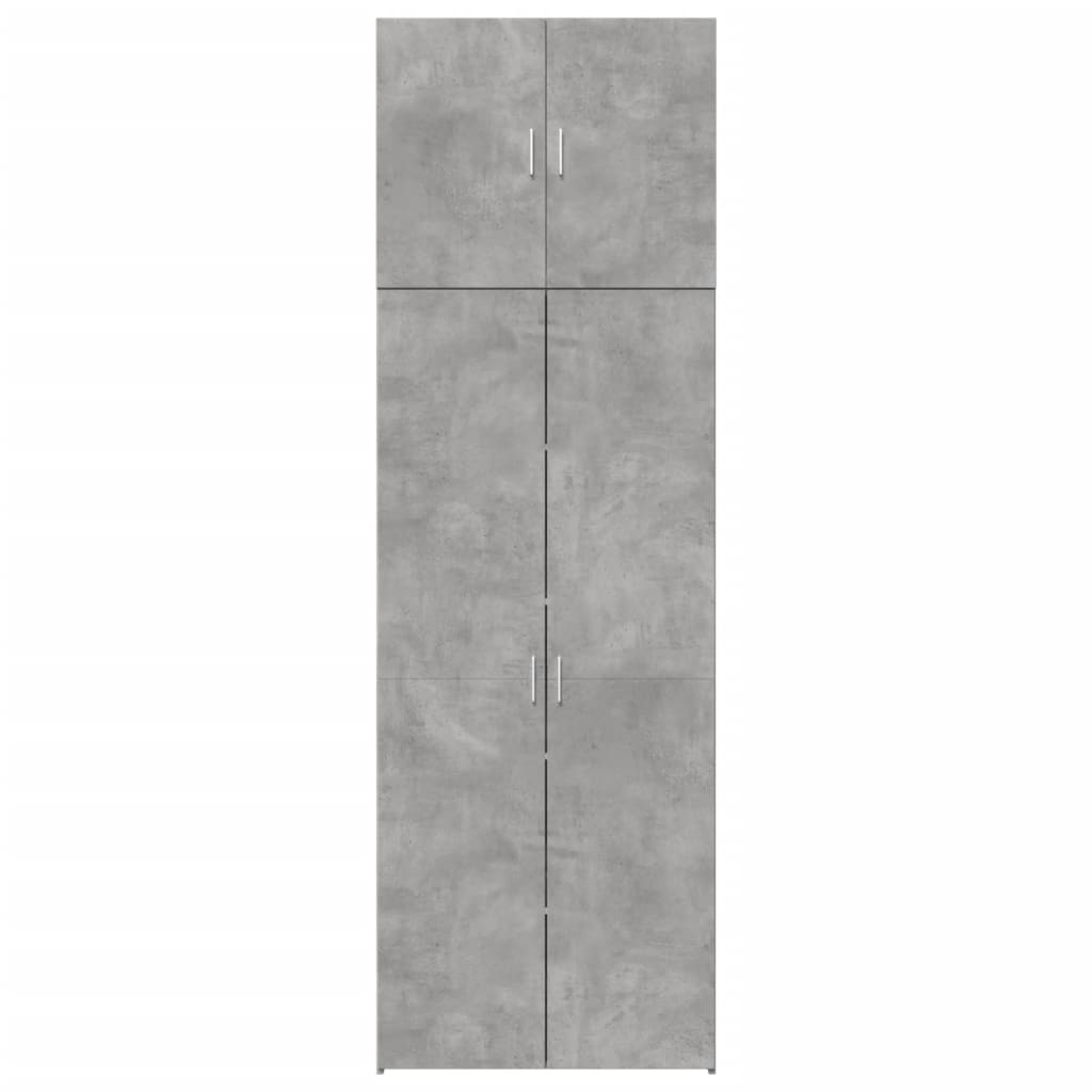 vidaXL Ντουλάπι Γκρι Σκυροδέματος 80x42,5x249 εκ. Επεξεργασμένο Ξύλο