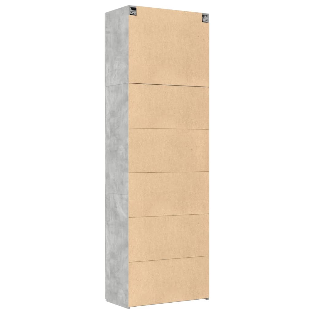 vidaXL Ντουλάπι Γκρι Σκυροδέματος 80x42,5x249 εκ. Επεξεργασμένο Ξύλο