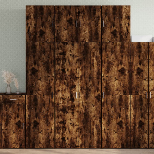 vidaXL Ντουλάπα Καπνιστή Δρυς 80x42,5x249 εκ. από Επεξεργασμένο Ξύλο