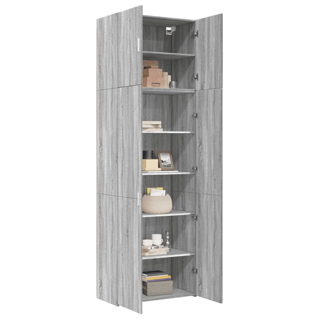 vidaXL Ντουλάπι Γκρι Sonoma 80x42,5x249 εκ. από Επεξεργασμένο Ξύλο