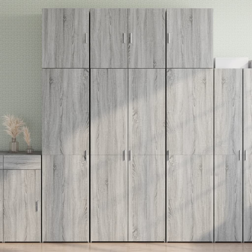 vidaXL Ντουλάπι Γκρι Sonoma 80x42,5x249 εκ. από Επεξεργασμένο Ξύλο