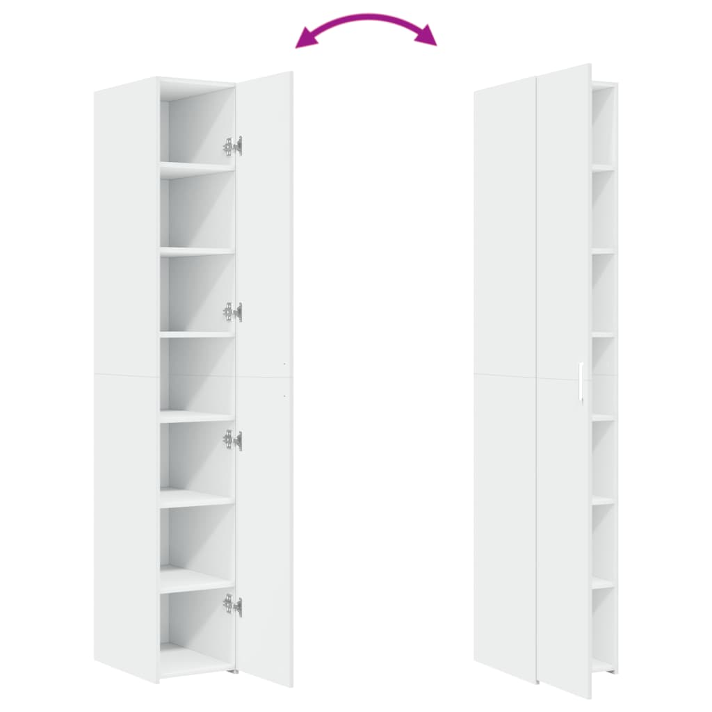 vidaXL Ντουλάπι Λευκό 30x42,5x185 εκ. από Επεξεργασμένο Ξύλο