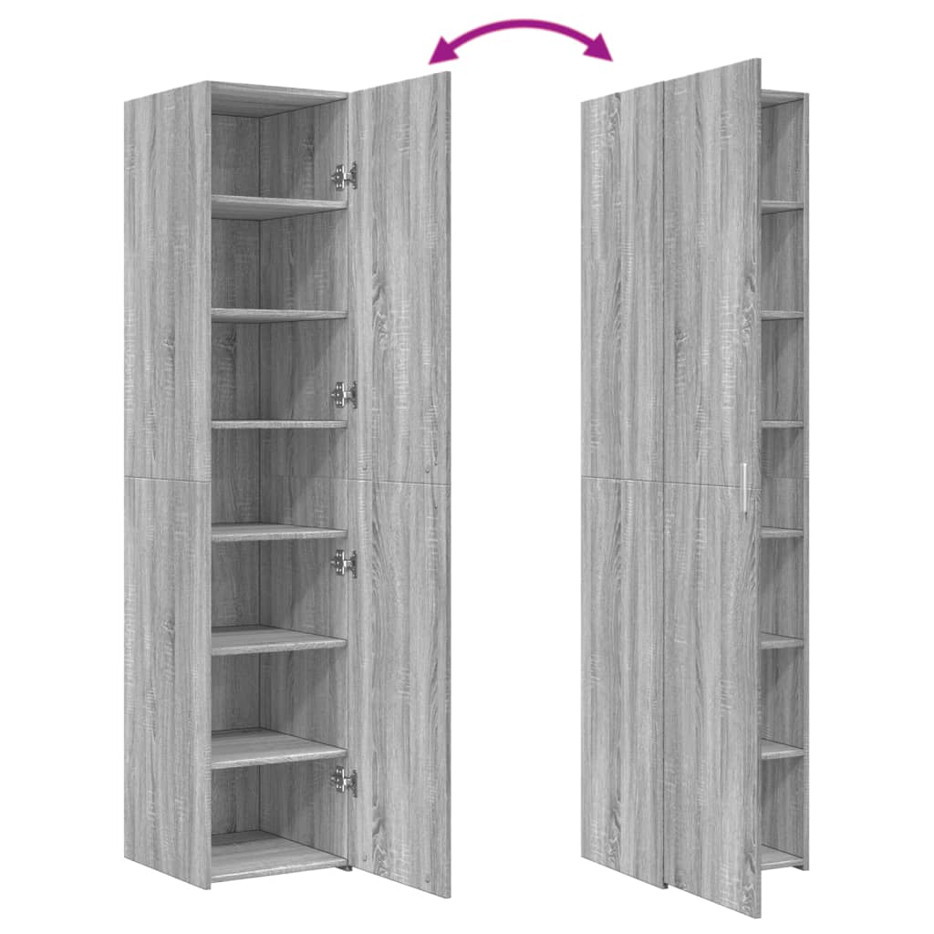 vidaXL Ντουλάπι Γκρι Sonoma 40x42,5x185 εκ. από Επεξεργασμένο Ξύλο