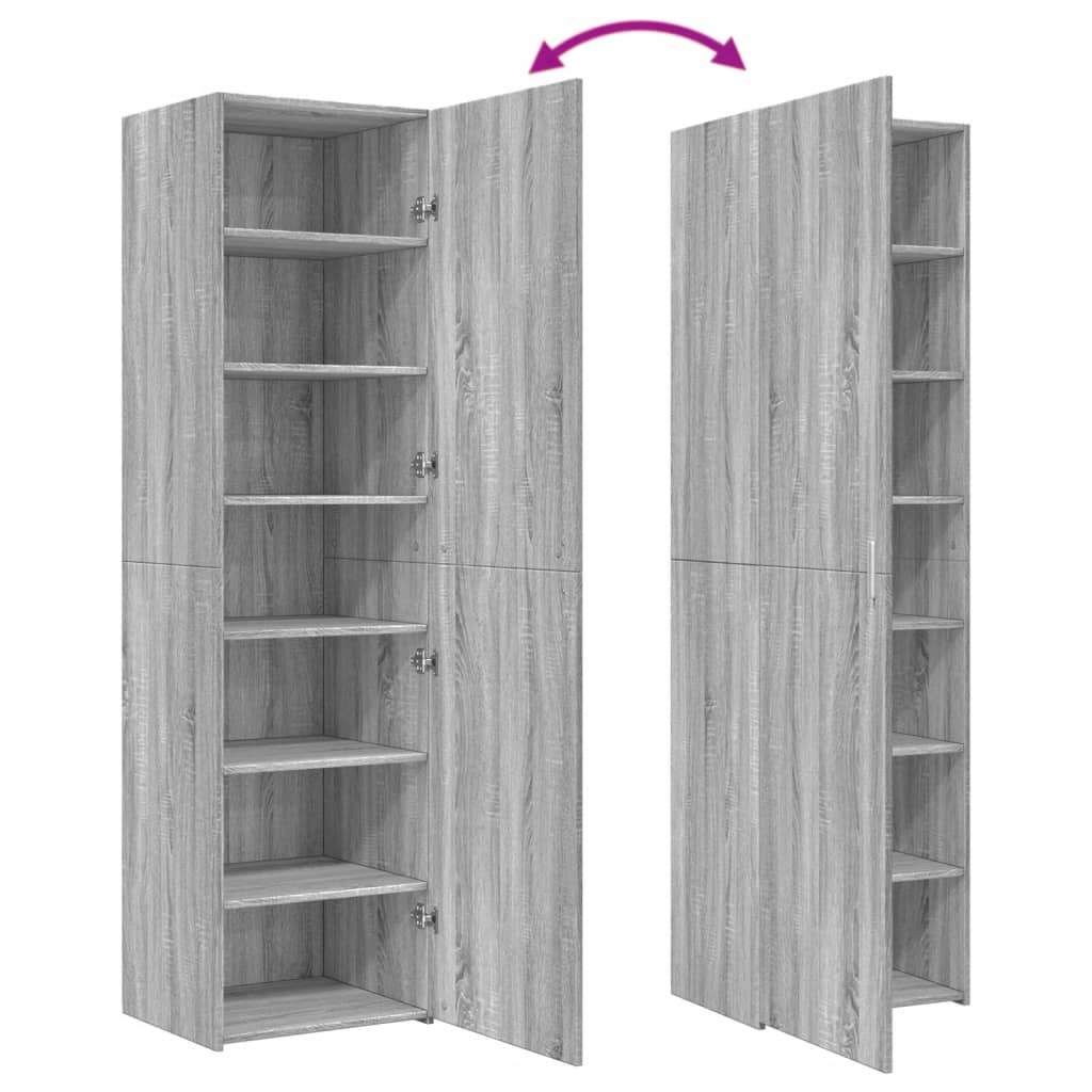 vidaXL Ντουλάπι Γκρι Sonoma 50x42,5x185 εκ. από Επεξεργασμένο Ξύλο