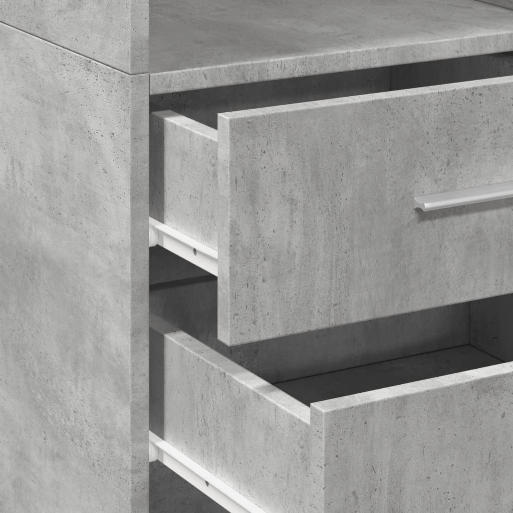 vidaXL Ντουλάπι Γκρι Σκυροδέματος 40x42,5x185 εκ. Επεξεργασμένο Ξύλο