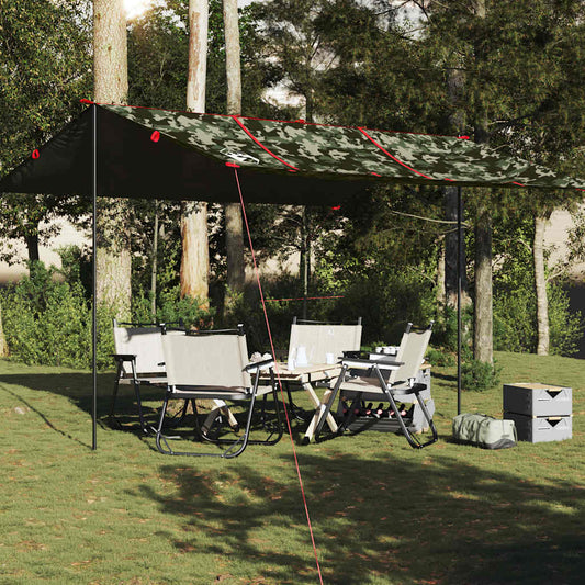 vidaXL Μουσαμάς Κάμπινγκ Αδιάβροχος Καμουφλάζ 451x420 εκ.