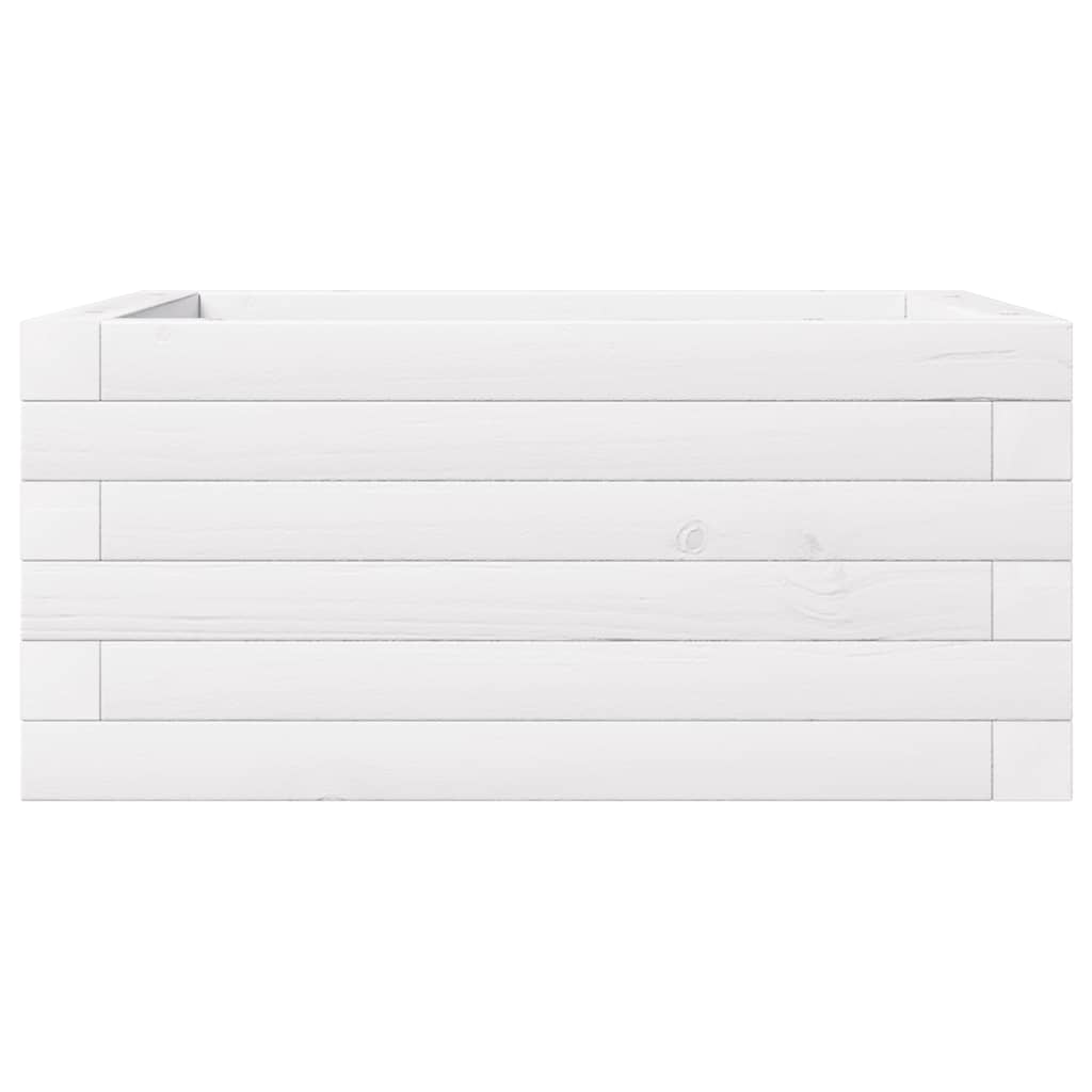 vidaXL Ζαρντινιέρα Κήπου Λευκή 50x50x23 εκ. από Μασίφ Ξύλο Πεύκου
