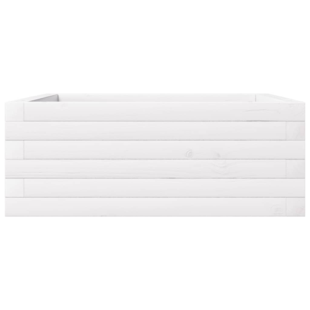 vidaXL Ζαρντινιέρα Λευκή 60x60x23 εκ. από Μασίφ Ξύλο Πεύκου