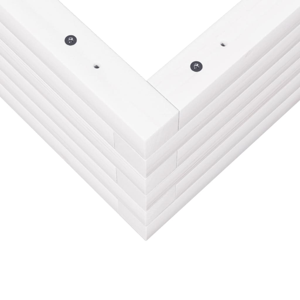 vidaXL Ζαρντινιέρα Κήπου Λευκή 70x70x23 εκ. από Μασίφ Ξύλο Πεύκου