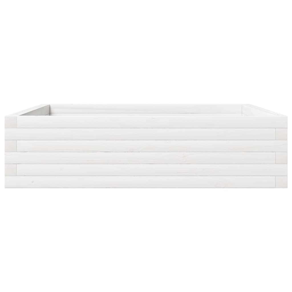 vidaXL Ζαρντινιέρα Λευκή 90x90x23 εκ. από Μασίφ Ξύλο Πεύκου