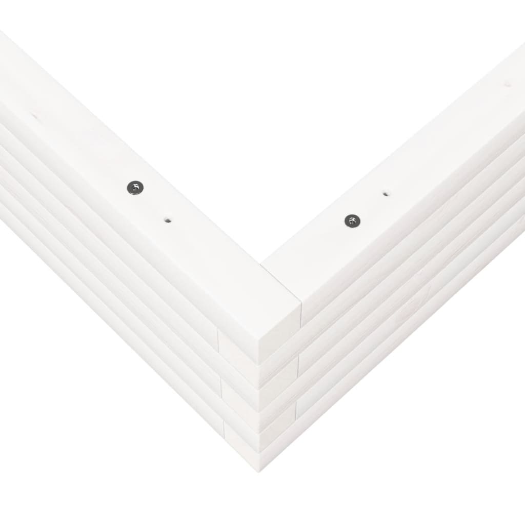 vidaXL Ζαρντινιέρα Λευκή 90x90x23 εκ. από Μασίφ Ξύλο Πεύκου