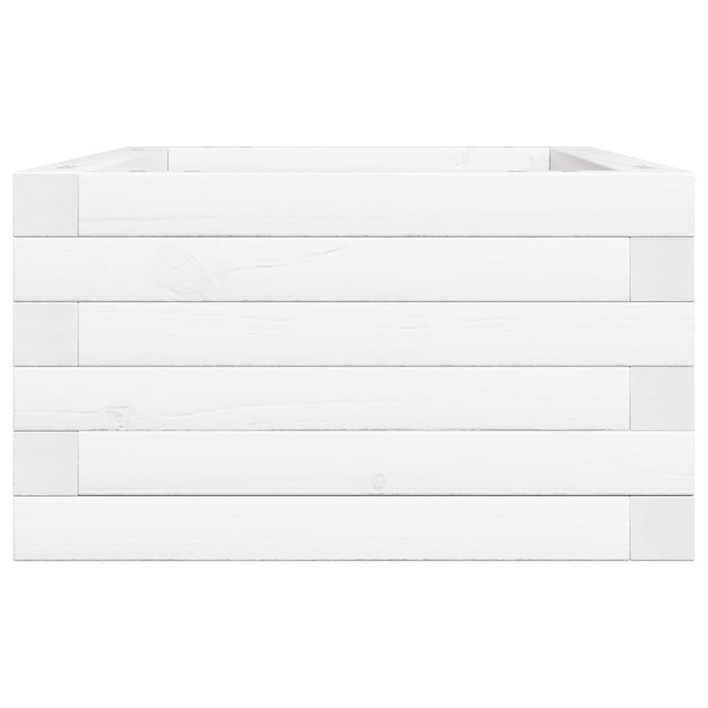 vidaXL Ζαρντινιέρα Κήπου Λευκή 70x40x23 εκ. από Μασίφ Ξύλο Πεύκου
