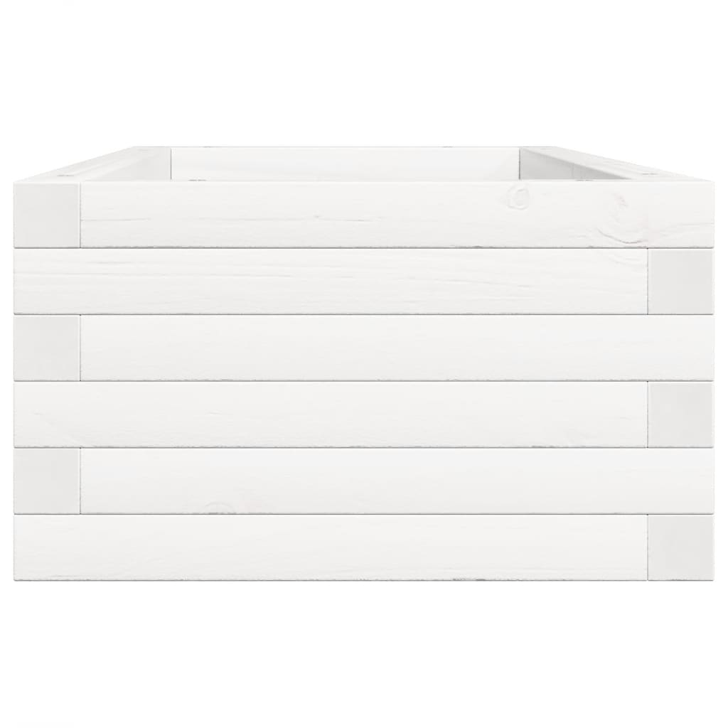 vidaXL Ζαρντινιέρα Κήπου Λευκή 90x40x23 εκ. από Μασίφ Ξύλο Πεύκου