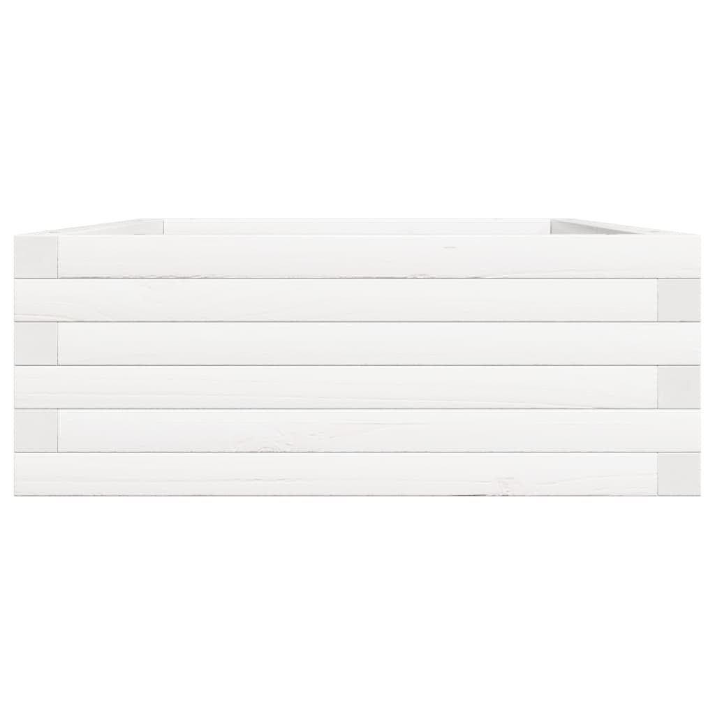 vidaXL Ζαρντινιέρα Λευκή 90x60x23 εκ. από Μασίφ Ξύλο Πεύκου