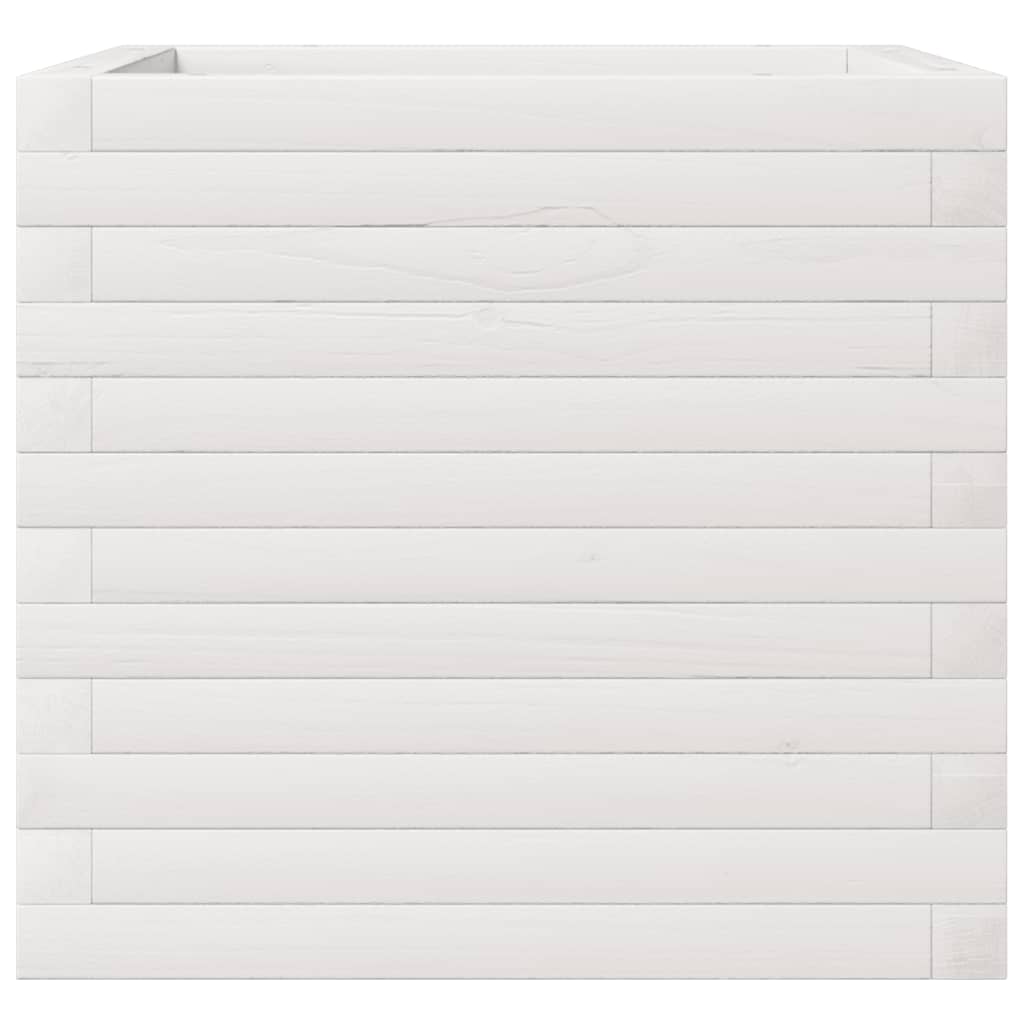 vidaXL Ζαρντινιέρα Λευκή. 50x50x45,5 εκ από Μασίφ Ξύλο Πεύκου