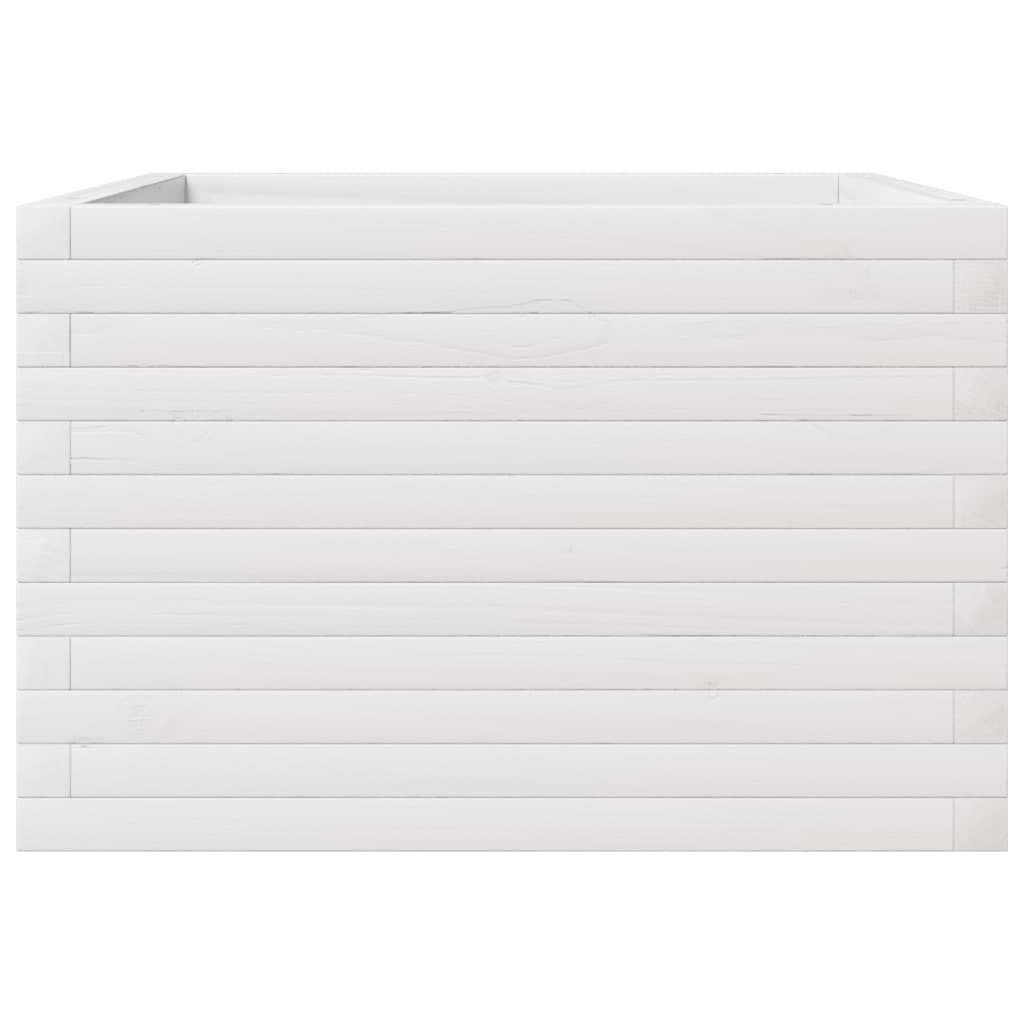vidaXL Ζαρντινιέρα Κήπου Λευκή 70x70x45,5 εκ. από Μασίφ Ξύλο Πεύκου