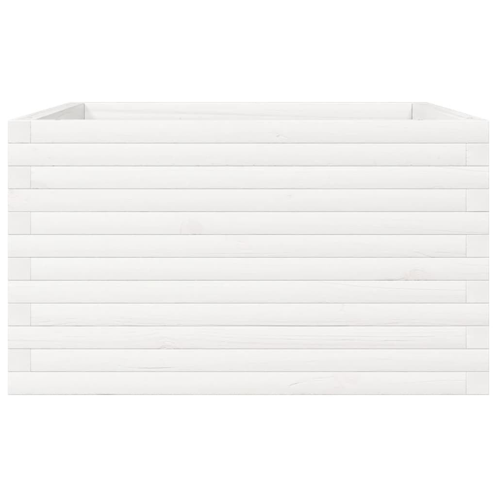 vidaXL Ζαρντινιέρα Κήπου Λευκή 80x80x45,5 εκ. από Μασίφ Ξύλο Πεύκου