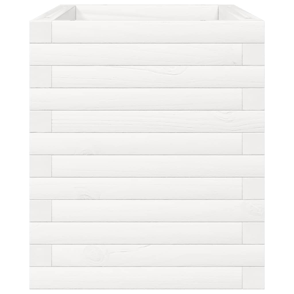 vidaXL Ζαρντινιέρα Κήπου Λευκή 70x40x45,5 εκ. από Μασίφ Ξύλο Πεύκου