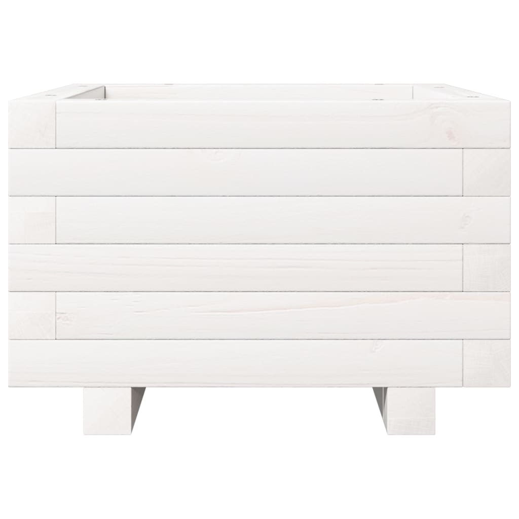 vidaXL Ζαρντινιέρα Κήπου Λευκή 40x40x26,5 εκ. από Μασίφ Ξύλο Πεύκου