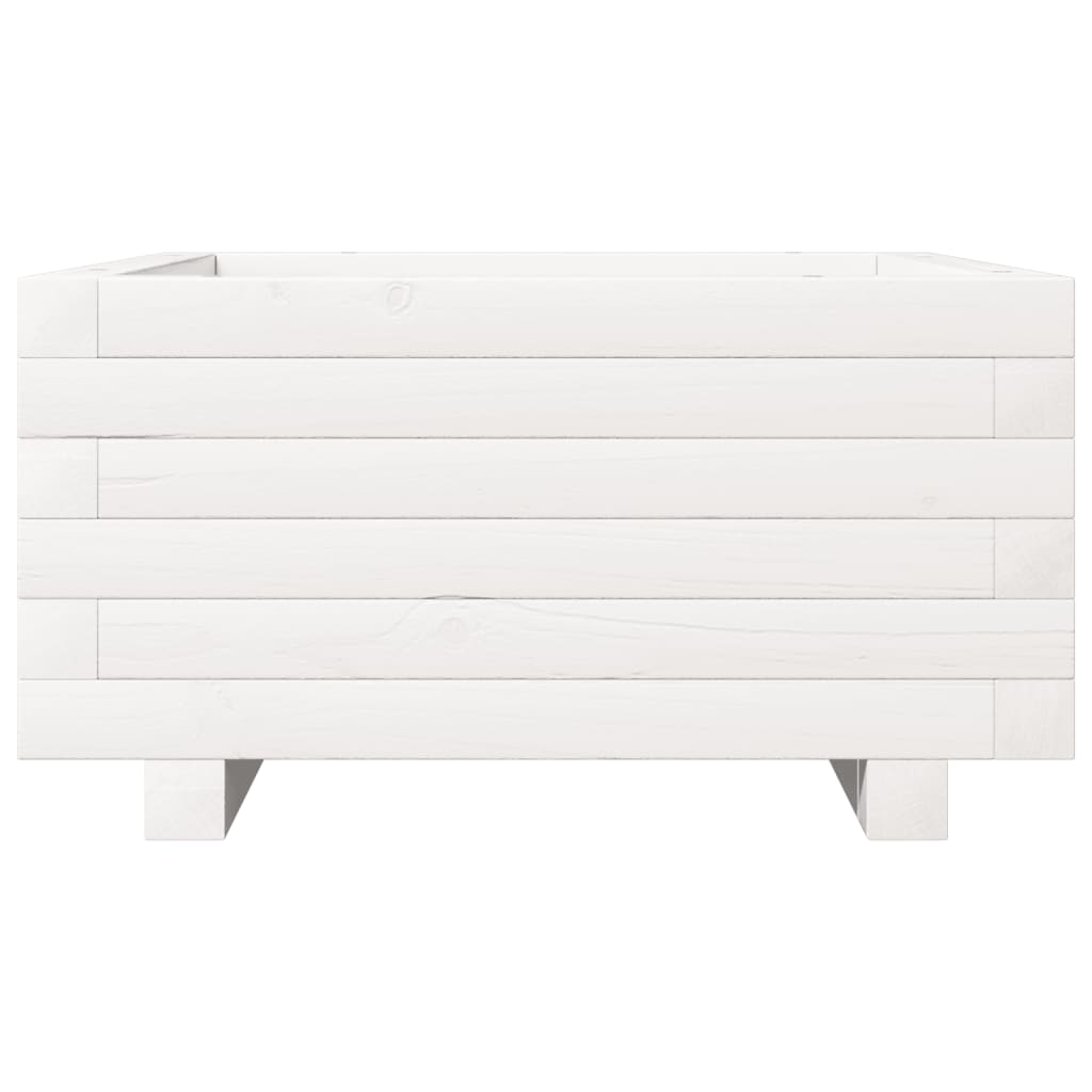 vidaXL Ζαρντινιέρα Κήπου Λευκή 50x50x26,5 εκ. από Μασίφ Ξύλο Πεύκου