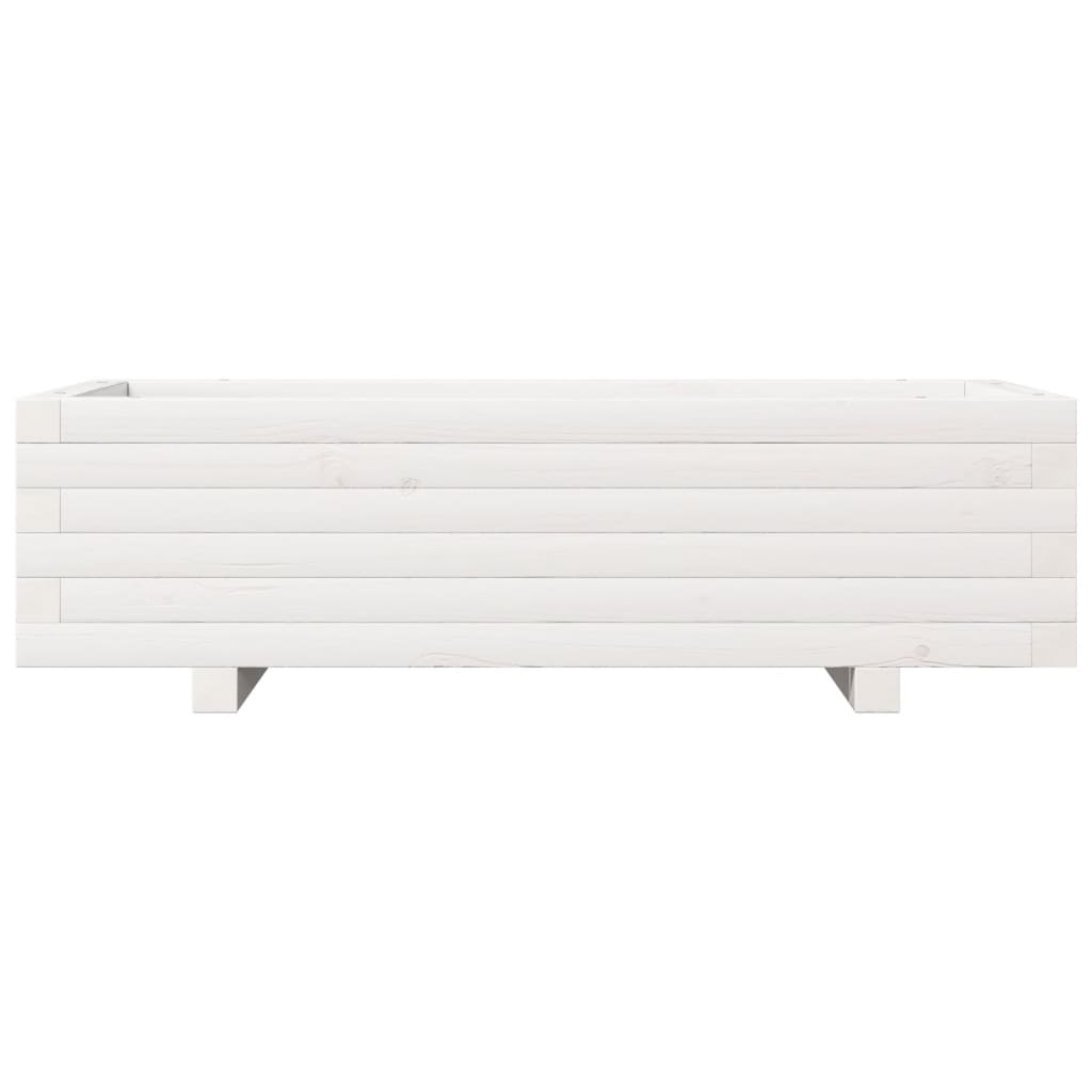 vidaXL Ζαρντινιέρα Κήπου Λευκή 90x40x26,5 εκ. από Μασίφ Ξύλο Πεύκου