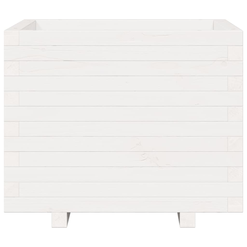vidaXL Ζαρντινιέρα Κήπου Λευκή 60x60x49,5 εκ. από Μασίφ Ξύλο Πεύκου