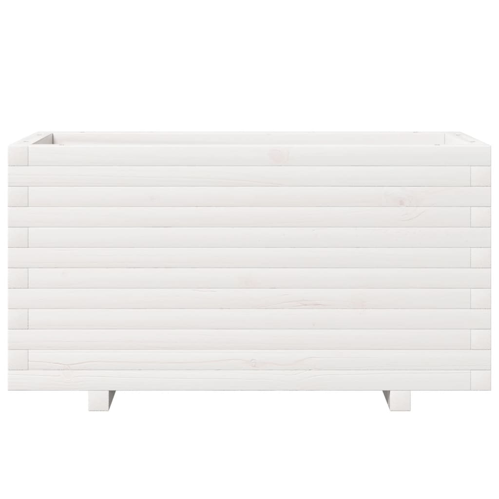 vidaXL Ζαρντινιέρα Κήπου Λευκή 90x40x49,5 εκ. από Μασίφ Ξύλο Πεύκου