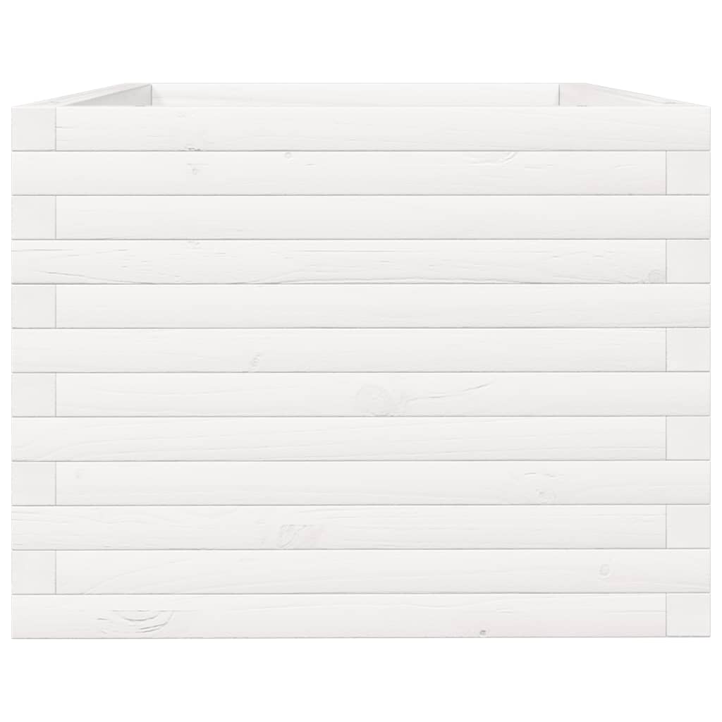 vidaXL Ζαρντινιέρα Κήπου Λευκή 90x60x49,5 εκ. από Μασίφ Ξύλο Πεύκου