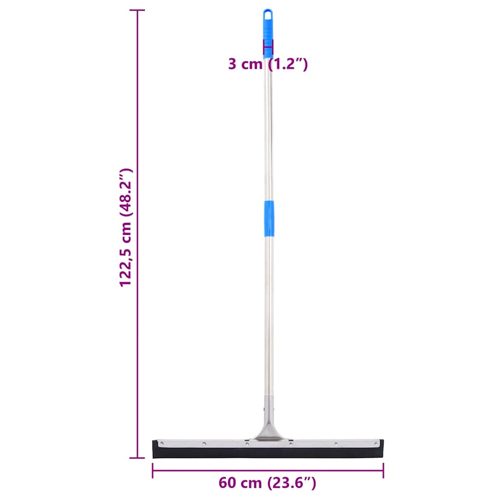 vidaXL Κεφαλή Σκουπίσματος Δαπέδου 61x121,5 εκ. Ατσάλι/Καουτσούκ