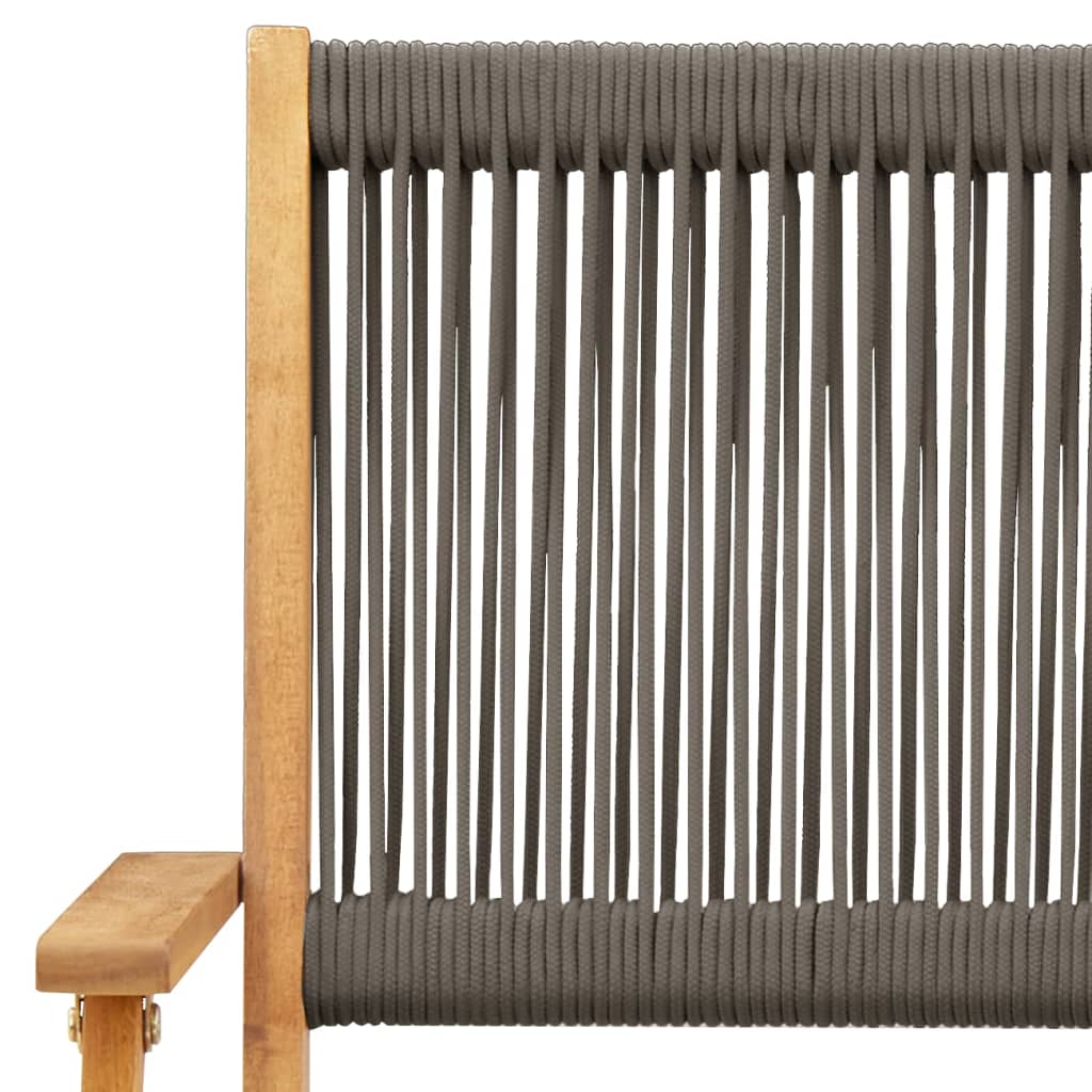 vidaXL Σετ Τραπεζαρίας Κήπου 5 τεμ. Γκρι από Πολυπροπυλένιο/Μασίφ Ξύλο