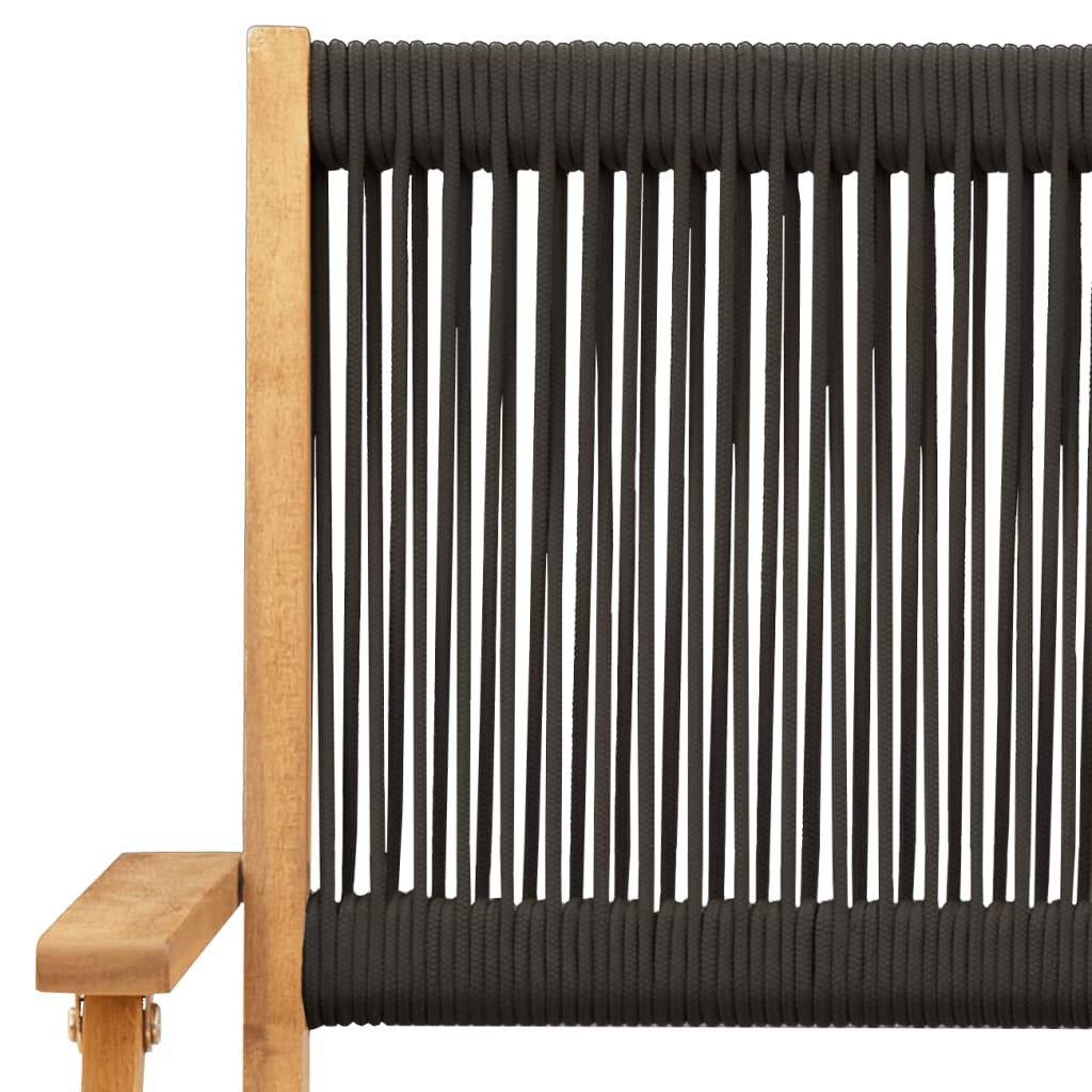 vidaXL Σετ Τραπεζαρίας Κήπου 7 τεμ. Μαύρο Πολυπροπυλένιο/Μασίφ Ξύλο