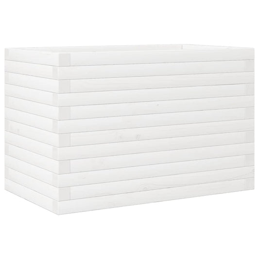 vidaXL Ζαρντινιέρα Κήπου Λευκή 70x40x46 εκ. από Μασίφ Ξύλο Πεύκου