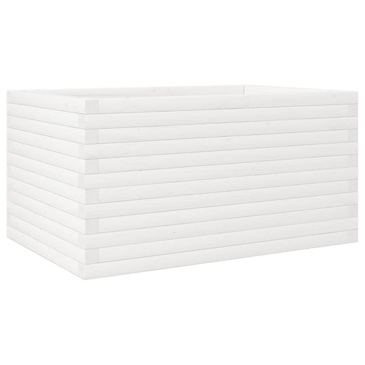 vidaXL Ζαρντινιέρα Λευκή 90x60x46 εκ. από Μασίφ Ξύλο Πεύκου
