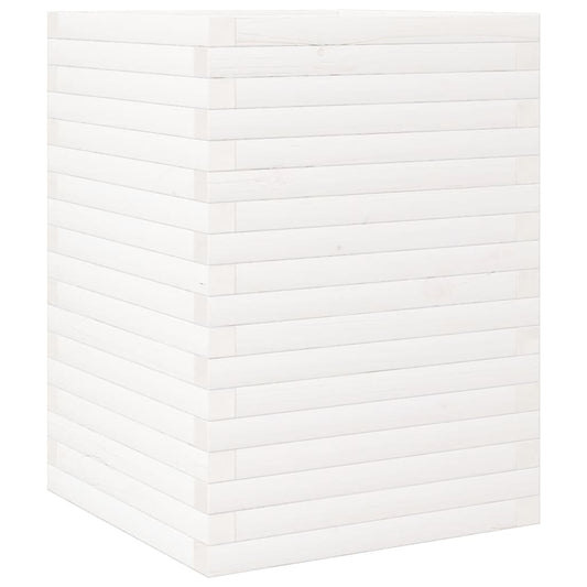 vidaXL Ζαρντινιέρα Λευκή. 50x50x68,5 εκ από Μασίφ Ξύλο Πεύκου