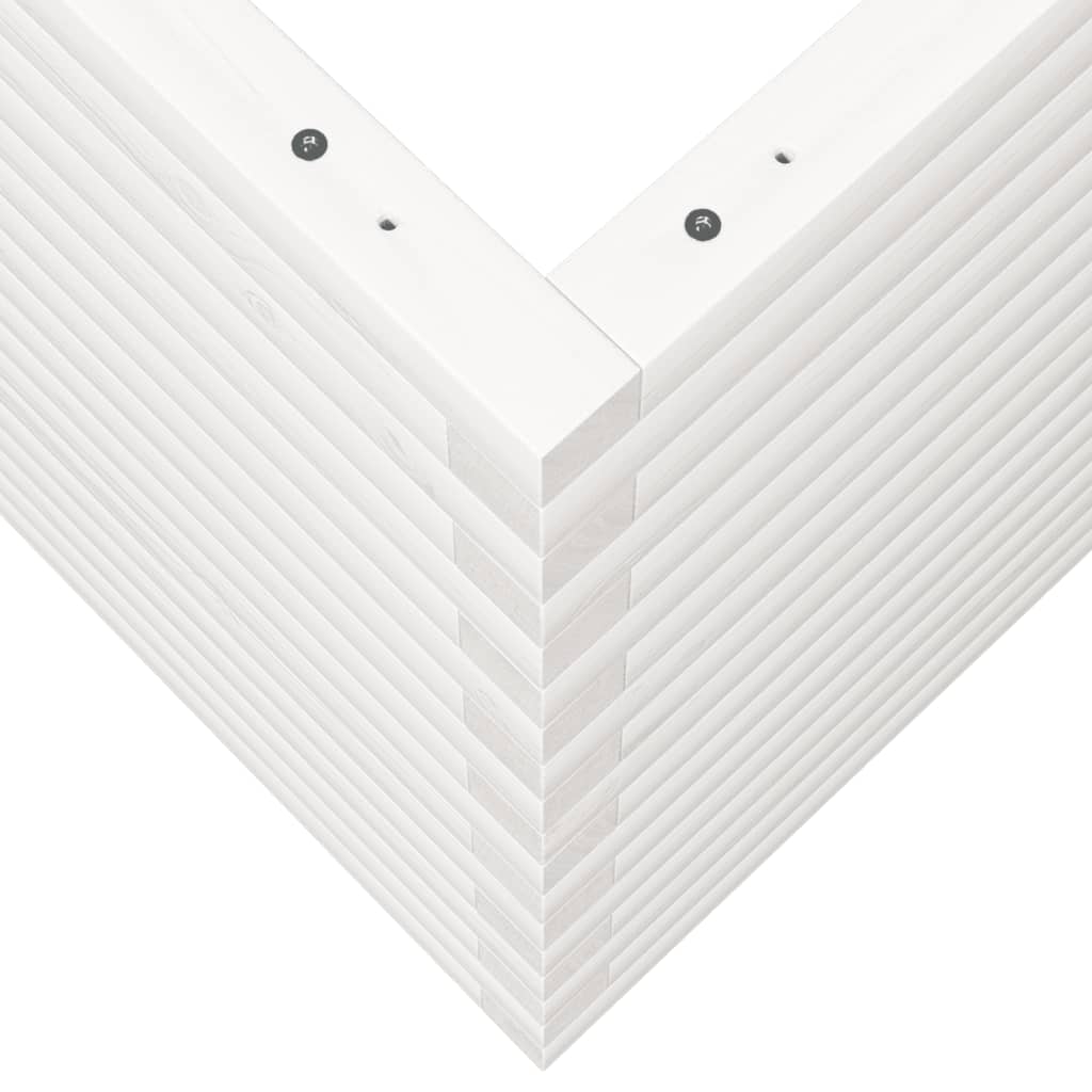 vidaXL Ζαρντινιέρα Κήπου Λευκή 70x70x68,5 εκ. από Μασίφ Ξύλο Πεύκου