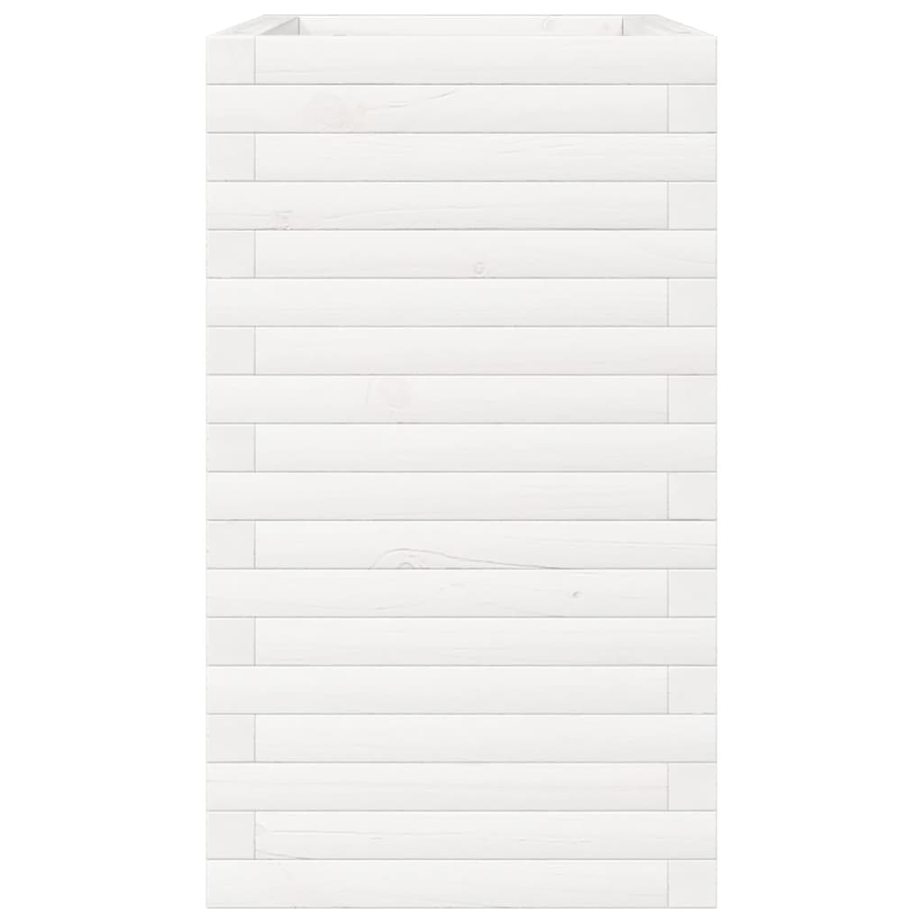 vidaXL Ζαρντινιέρα Κήπου Λευκή 70x40x68,5 εκ. από Μασίφ Ξύλο Πεύκου