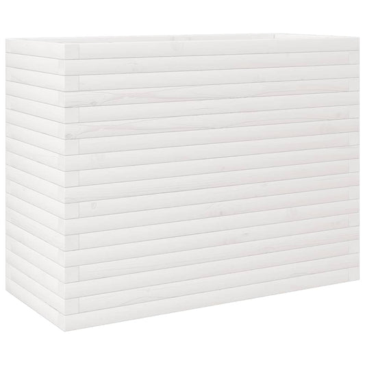 vidaXL Ζαρντινιέρα Κήπου Λευκή 90x40x68,5 εκ. από Μασίφ Ξύλο Πεύκου