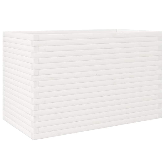vidaXL Ζαρντινιέρα Κήπου Λευκή 110x60x68,5 εκ. από Μασίφ Ξύλο Πεύκου