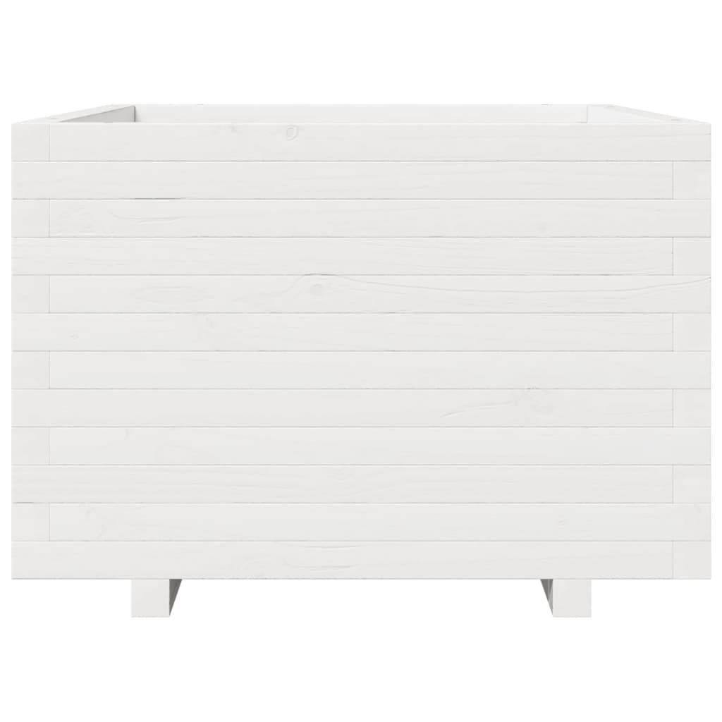 vidaXL Ζαρντινιέρα Κήπου Λευκή 70x70x49,5 εκ. από Μασίφ Ξύλο Πεύκου