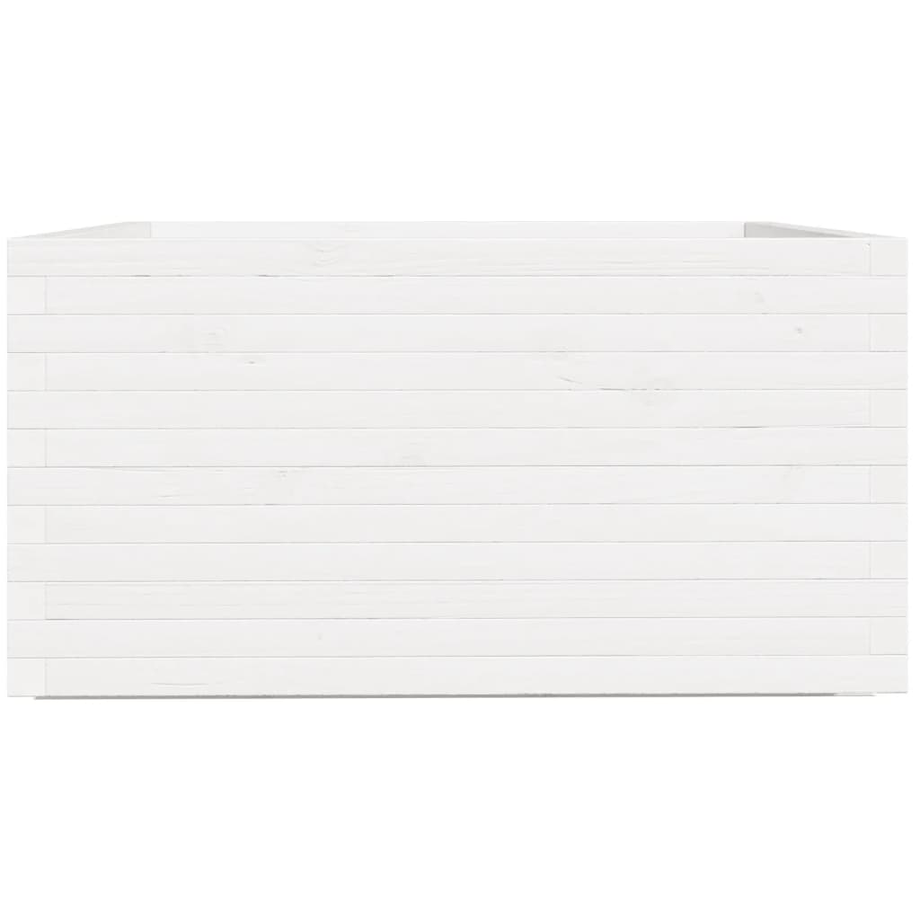 vidaXL Ζαρντινιέρα Κήπου Λευκή 90x90x49,5 εκ. από Μασίφ Ξύλο Πεύκου