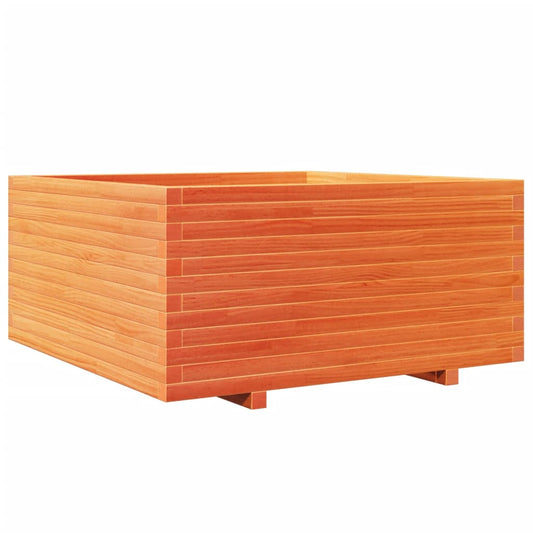 vidaXL Ζαρντινιέρα Καφέ Κεριού 100x100x49,5 εκ. από Μασίφ Ξύλο Πεύκου