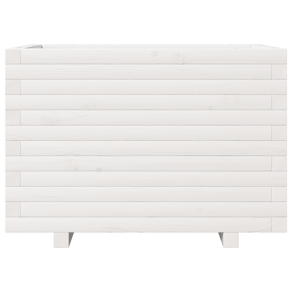 vidaXL Ζαρντινιέρα Κήπου Λευκή 70x40x49,5 εκ. από Μασίφ Ξύλο Πεύκου