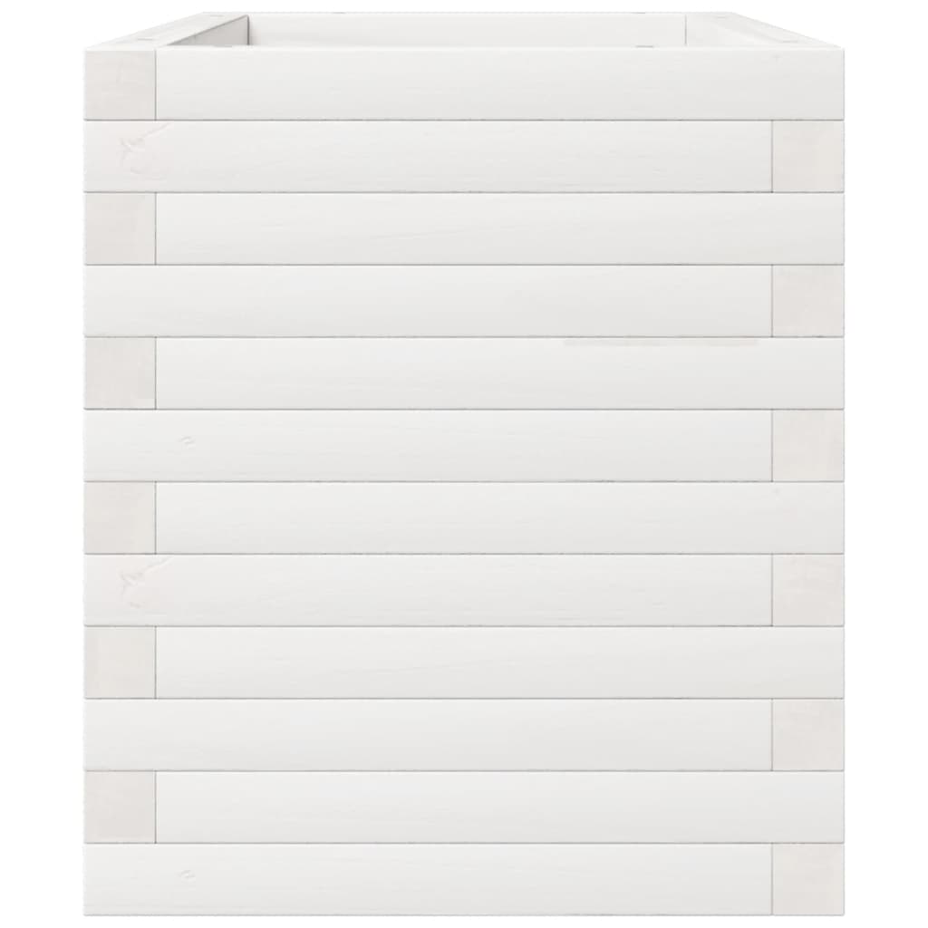 vidaXL Ζαρντινιέρα Κήπου Λευκή 70x40x49,5 εκ. από Μασίφ Ξύλο Πεύκου