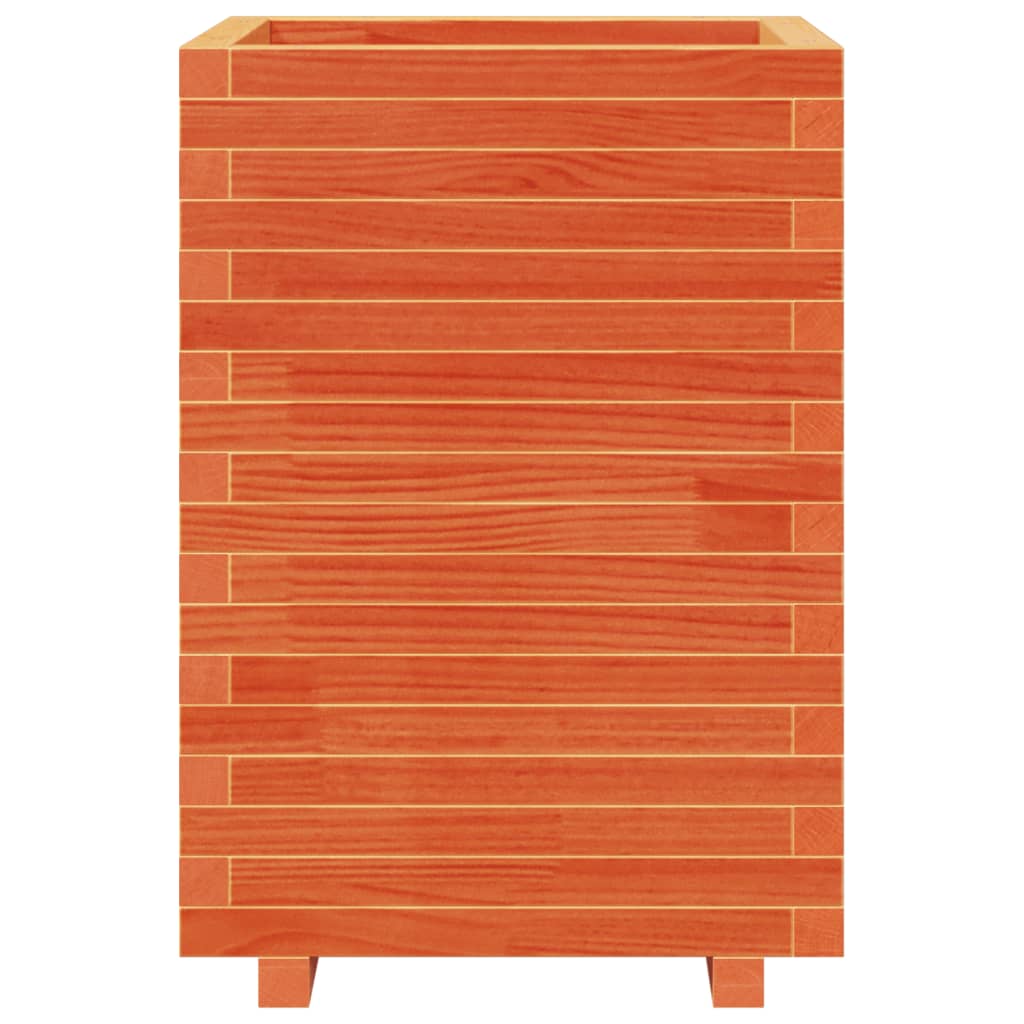 vidaXL Ζαρντινιέρα Καφέ Κεριού 50x50x72,5 εκ. από Μασίφ Ξύλο Πεύκου